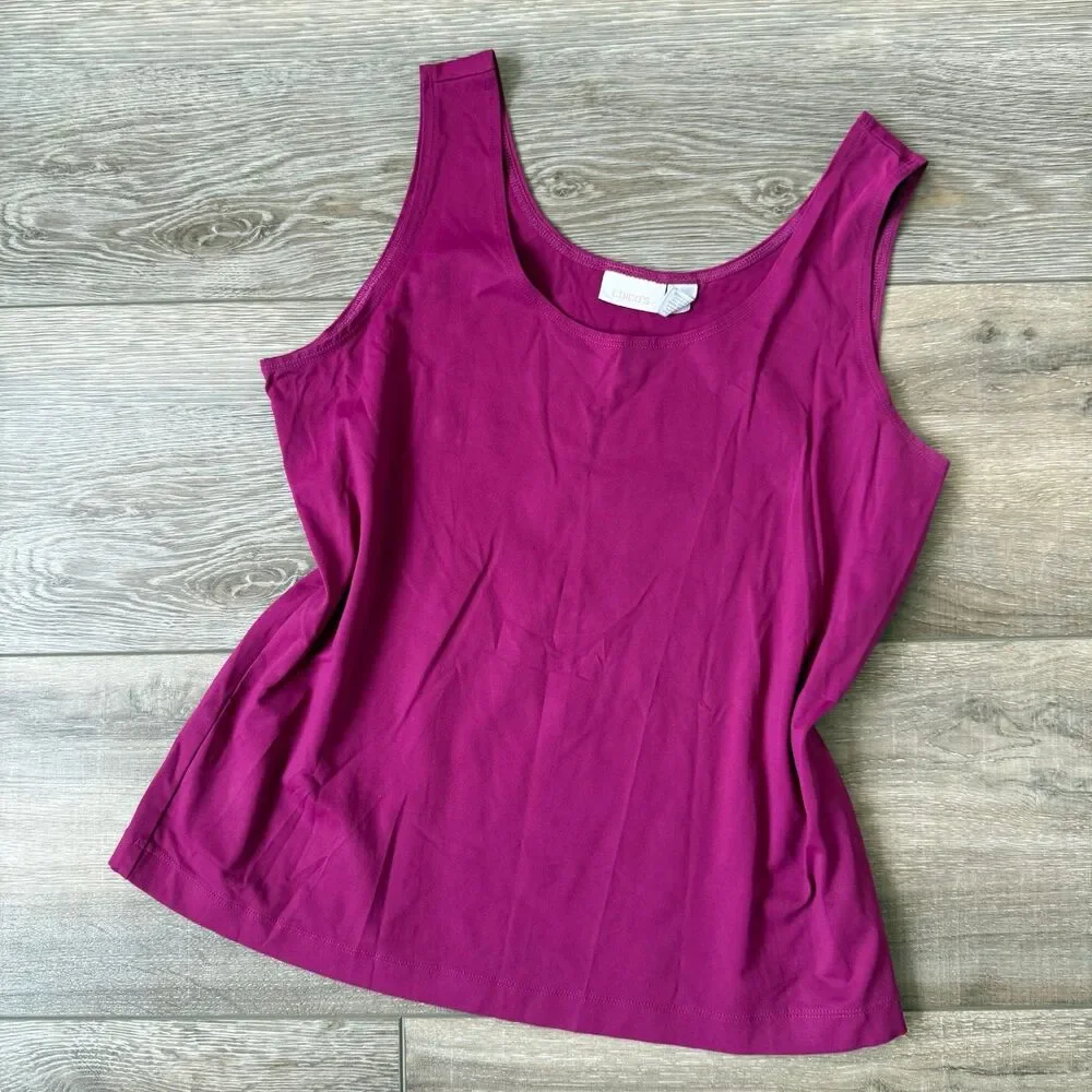 Chicos Magenta Tank Top - Picture 2 of 3